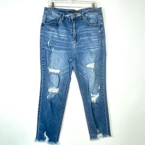Risen LA Jeans Size 1X Women's High Rise Distressed Straight Leg Jeans